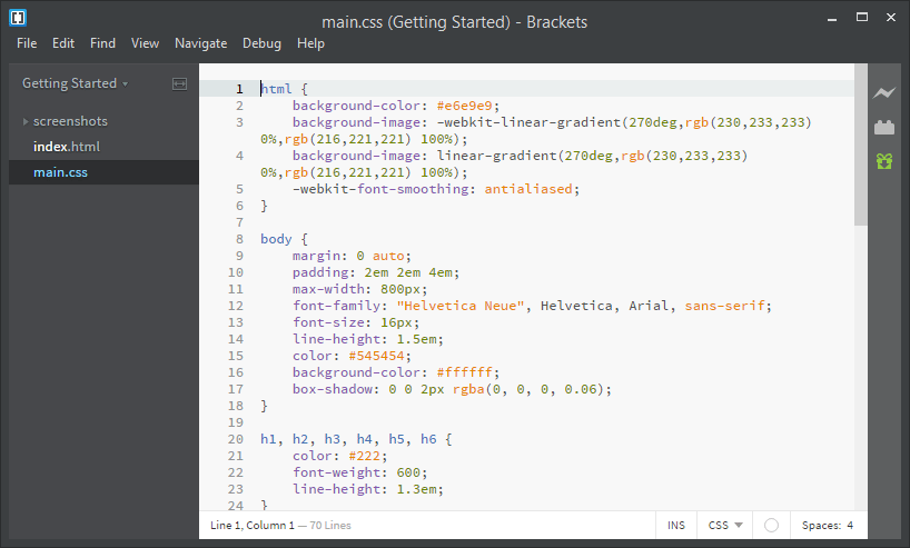 Brackets - The Modern Code Editor