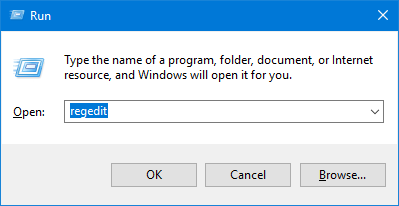 Open Registry Editor (regedit)